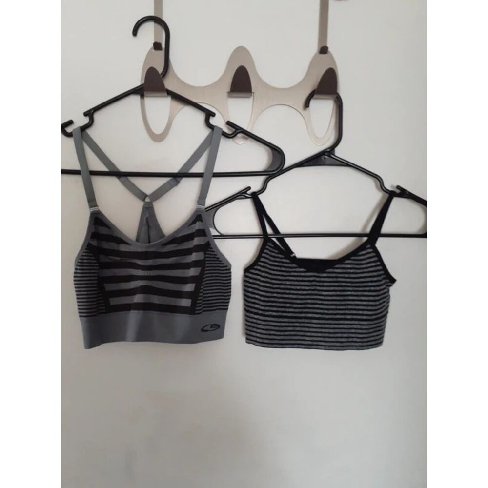 nicole Miller c9 Gray black sports bras Xs s m